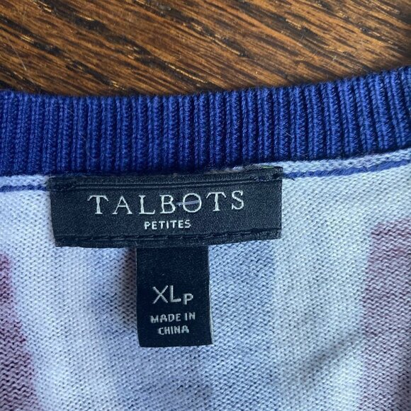 Talbots Petites Cotton Blend Printed Button Front Cardigan Size 1xl petite - Picture 4 of 6